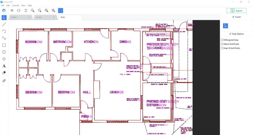 Scan2CAD user interface