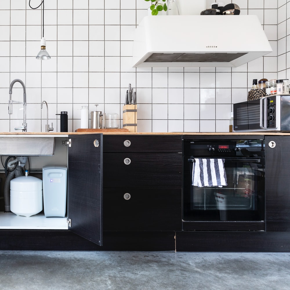 White And Black Kitchen Cabinet