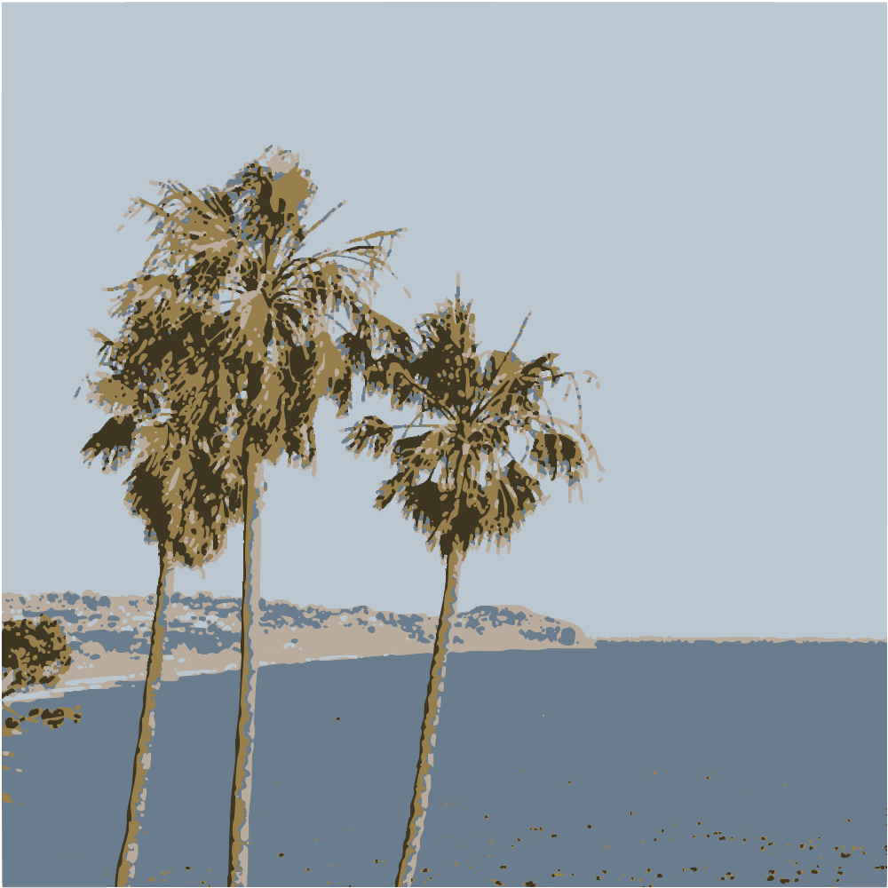 Green Palm Tree Near Body Of Water During Daytime converted to vector