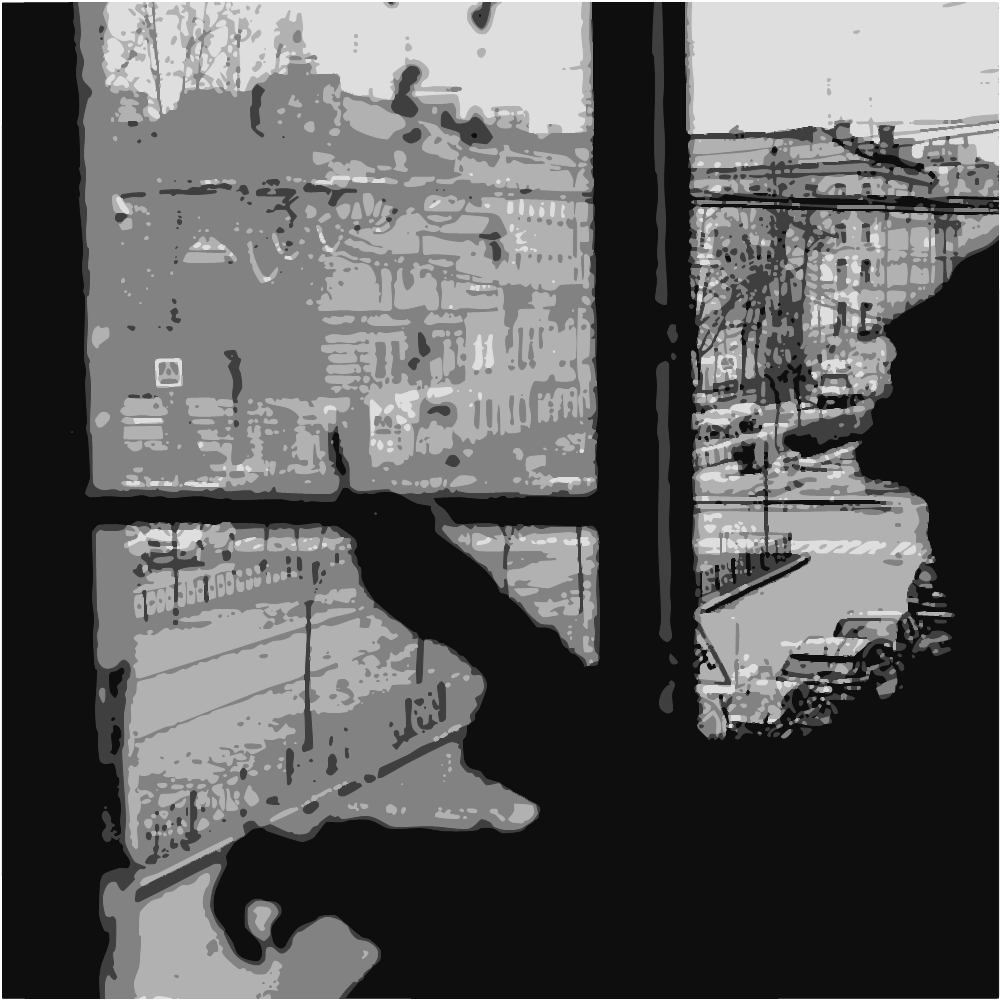 Silhouette Of Person Standing Near Window converted to vector
