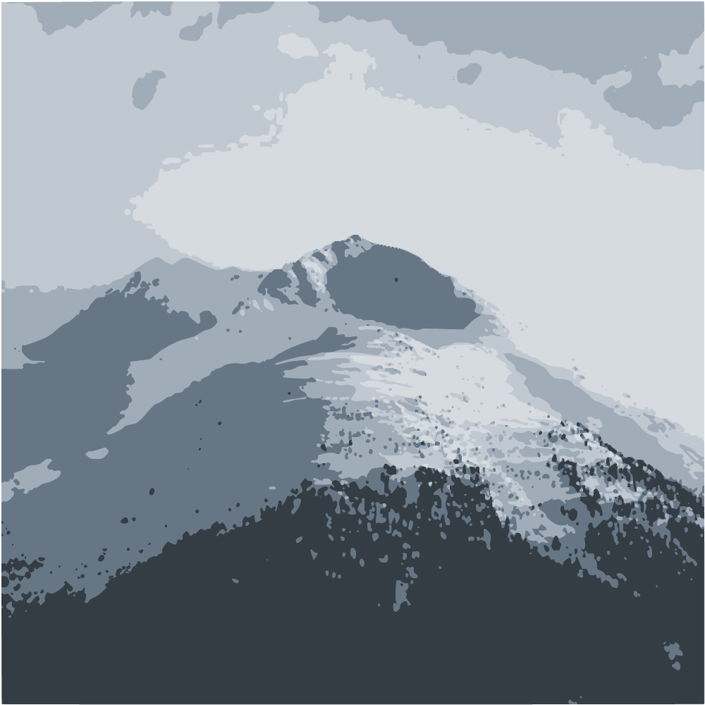 Snow Covered Mountain Under White Clouds During Daytime converted to vector