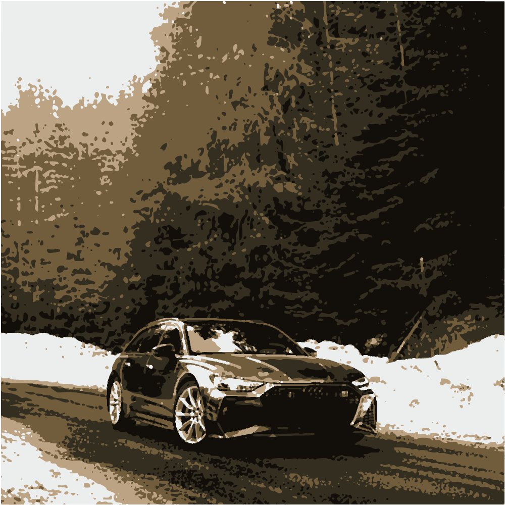 Black Porsche 911 On Snow Covered Road During Daytime converted to vector