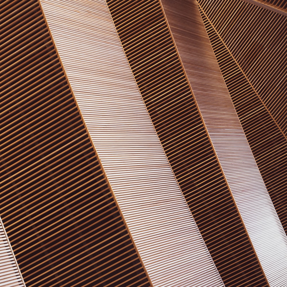 White And Brown Striped Textile
