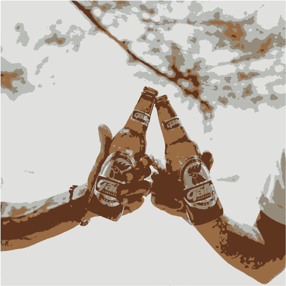 Three Person Holding A Beer Bottles converted to vector
