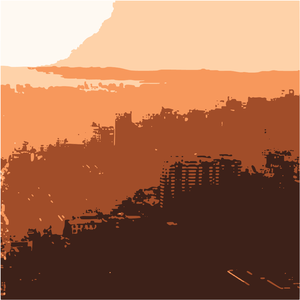 City Skyline During Golden Hour converted to vector