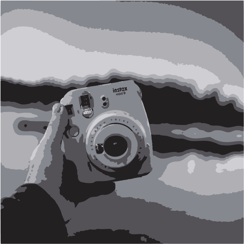 Person Holding Gray And Black Camera converted to vector