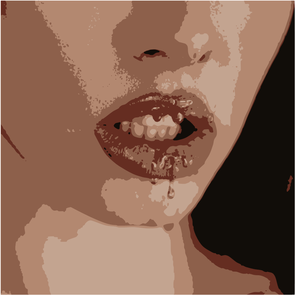 Woman With Brown And White Lipstick converted to vector