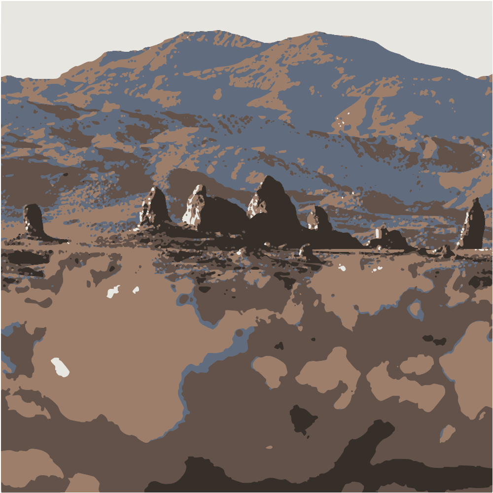Brown Rocks On White Snow Covered Ground During Daytime converted to vector