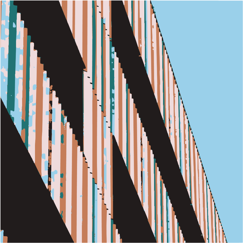 Orange And Blue Concrete Building converted to vector