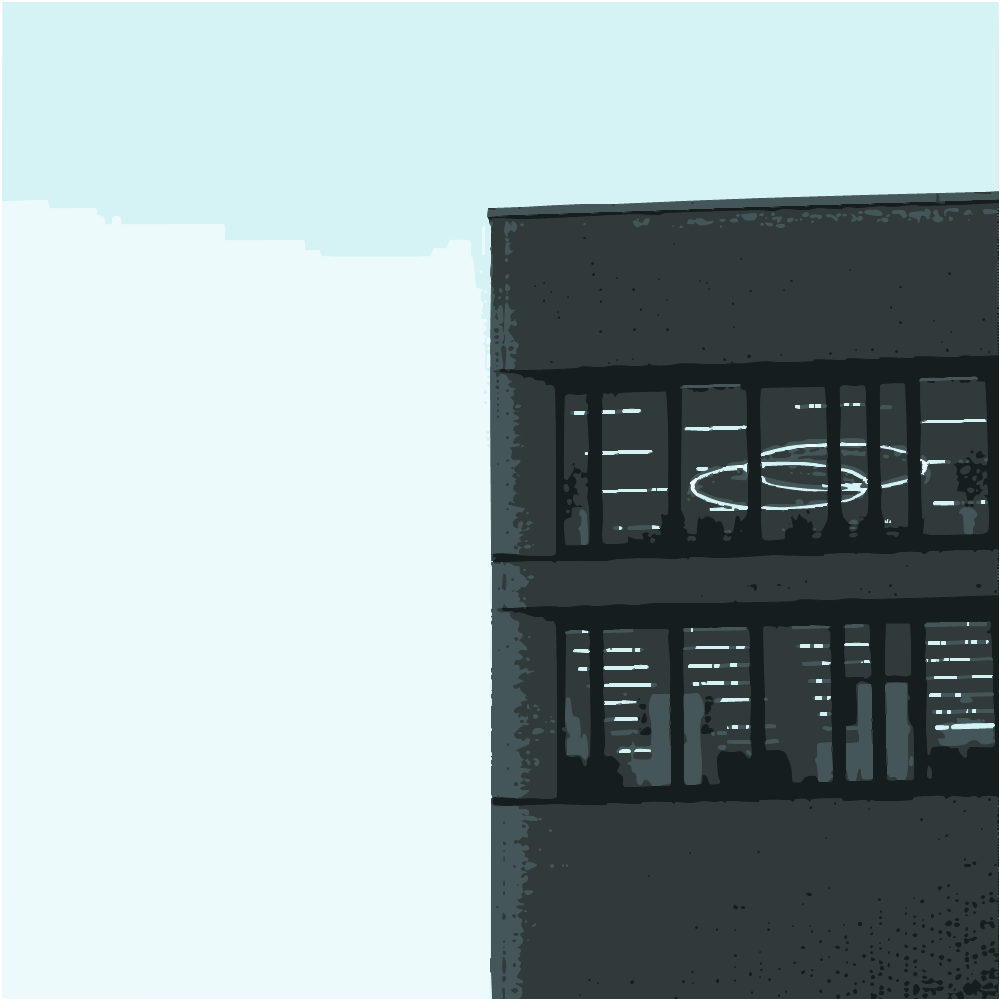 Black Concrete Building Under White Sky During Daytime converted to vector