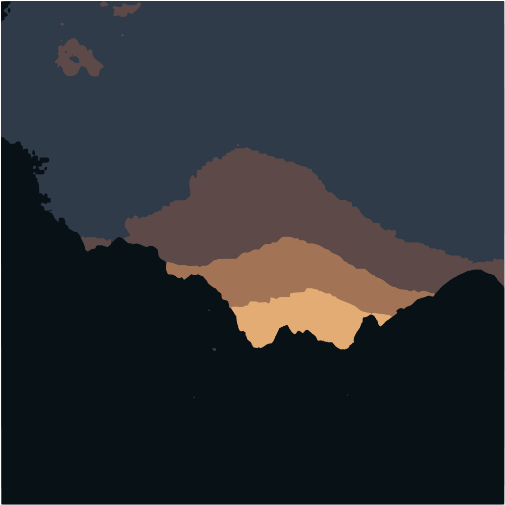 Silhouette Of Mountain During Sunset converted to vector