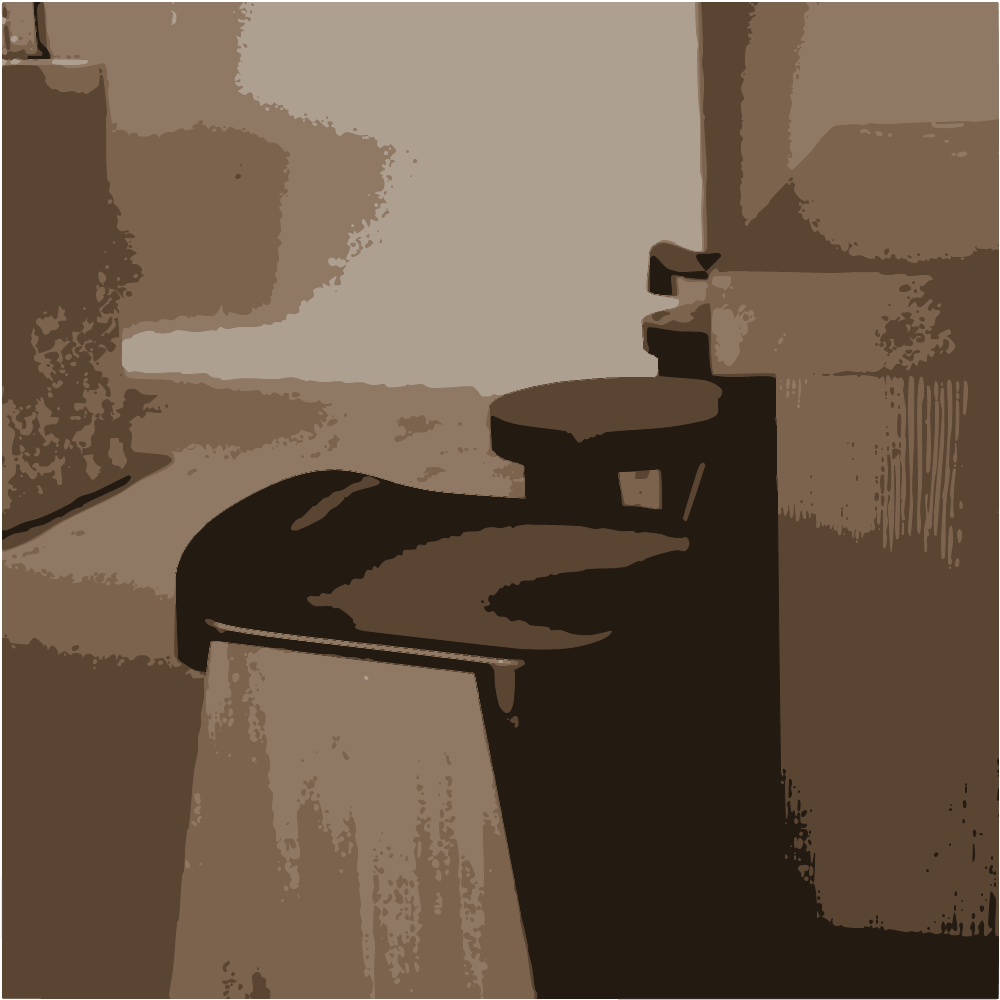 Black Leather Chair Beside Brown Wooden Table converted to vector
