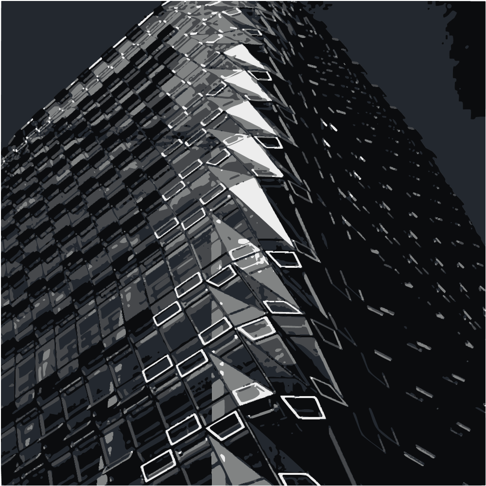 Black And White Concrete Building converted to vector
