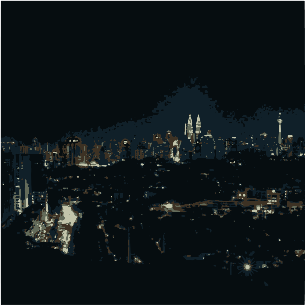 City Skyline During Night Time converted to vector