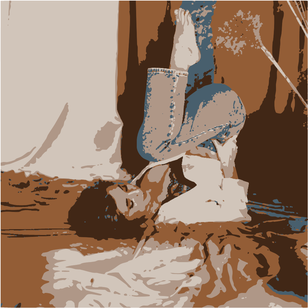 Woman In White Shirt And Blue Denim Jeans Lying On Bed converted to vector