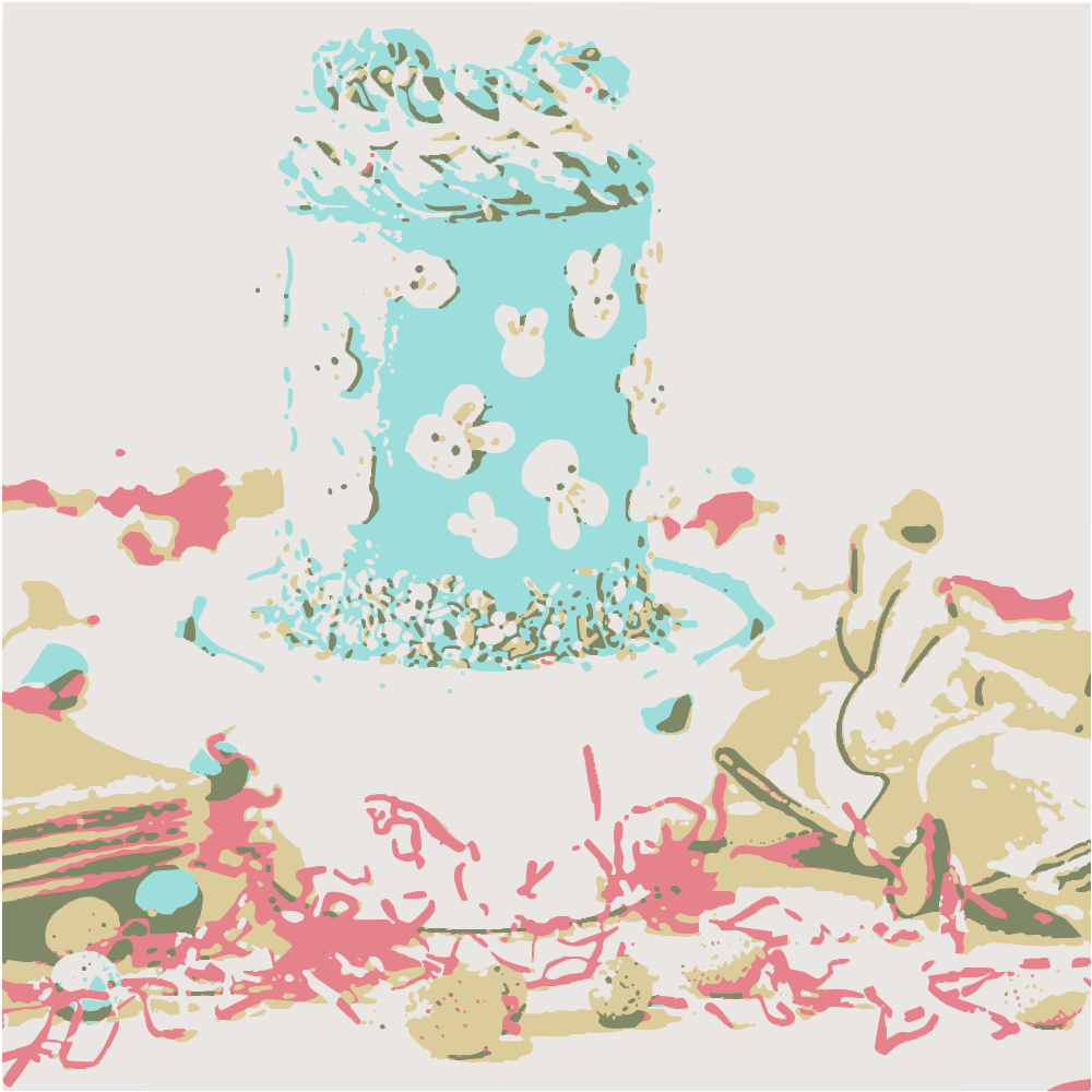 Blue And White Polka Dot Cake On Pink And White Heart Shaped Cake Stand converted to vector