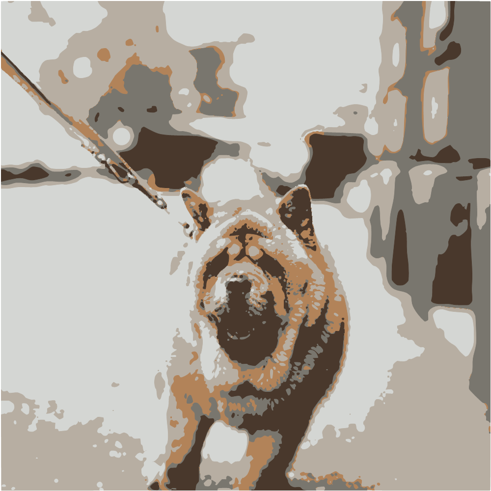 Brown Short Coated Dog On Gray Concrete Floor converted to vector