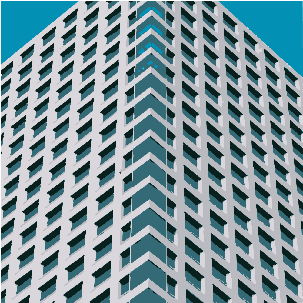 White Concrete Building Under Blue Sky During Daytime converted to vector