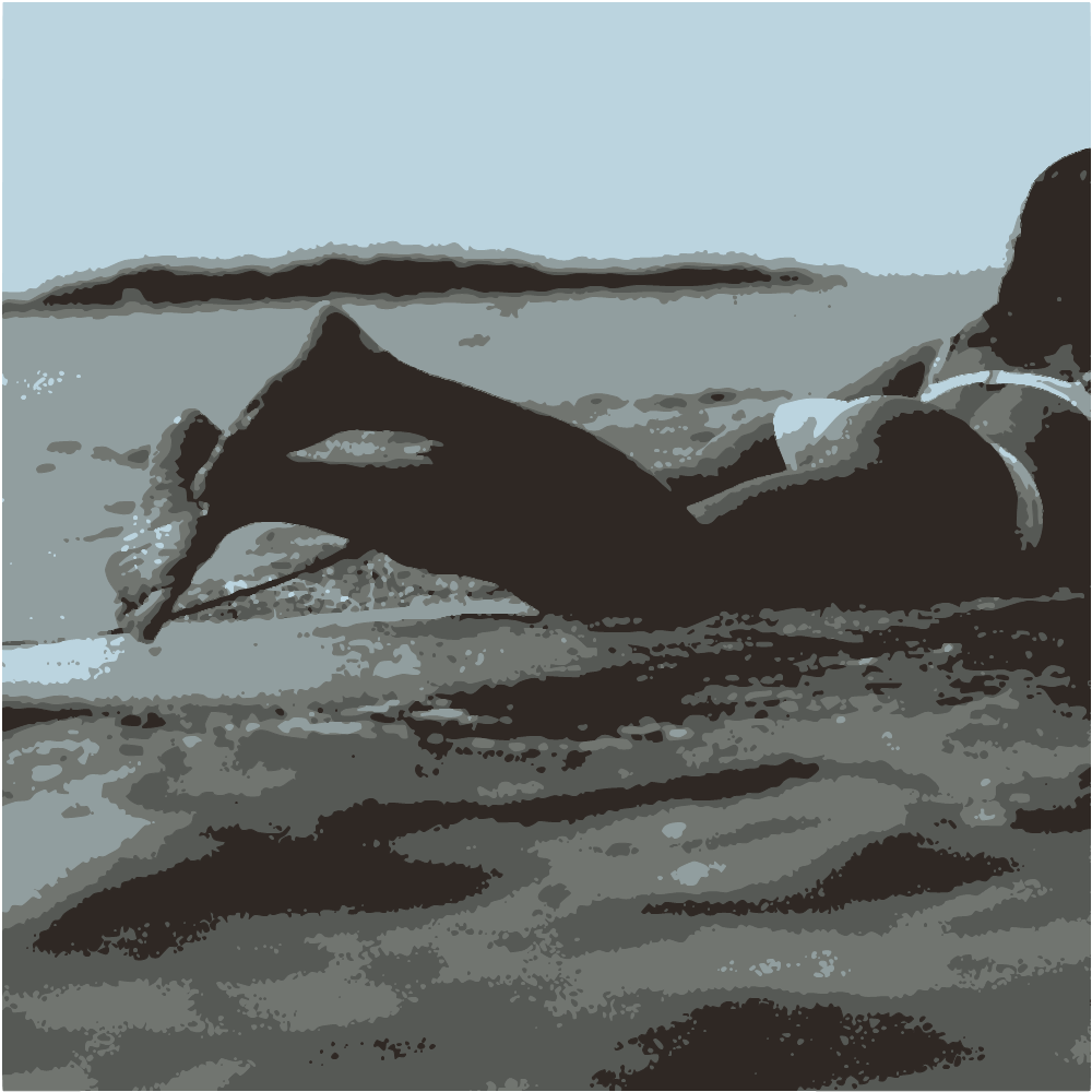 Woman In Black Bikini Lying On The Beach During Daytime converted to vector