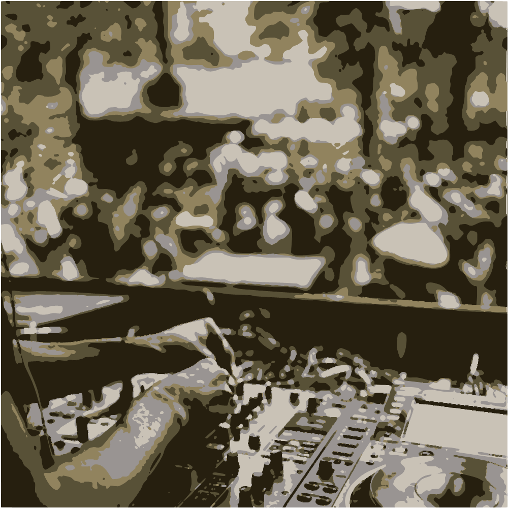 Person Playing Dj Mixer In Tilt Shift Lens converted to vector