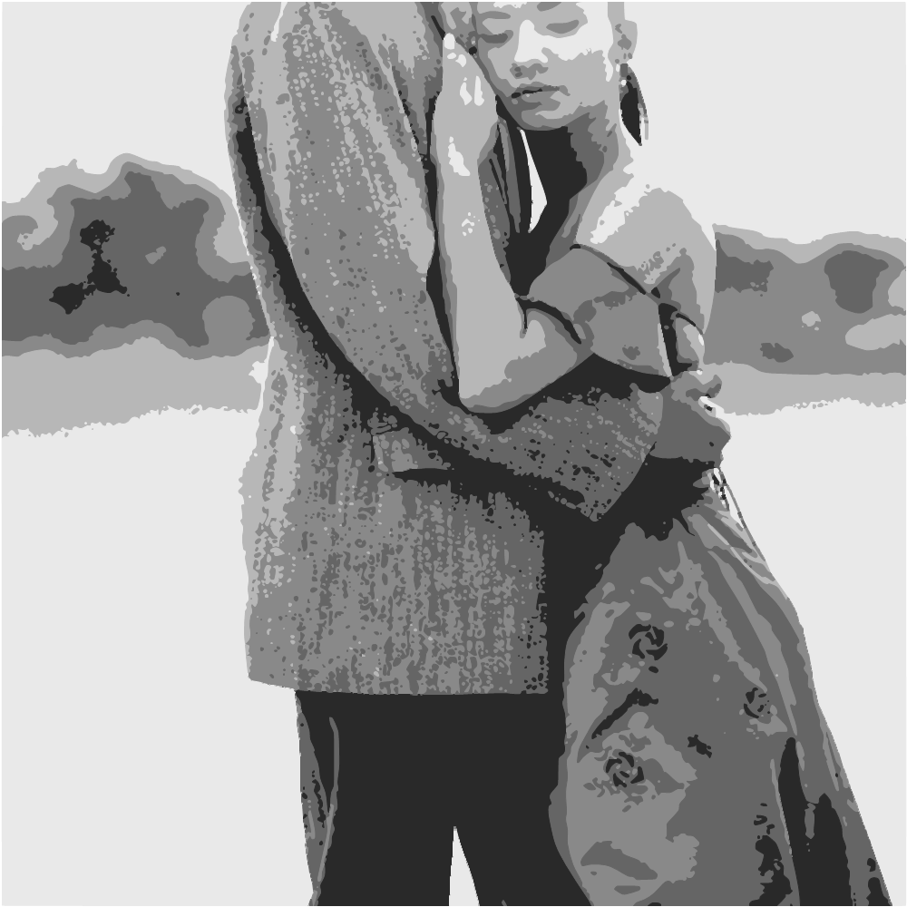 Man And Woman In Gray Scale Photography converted to vector