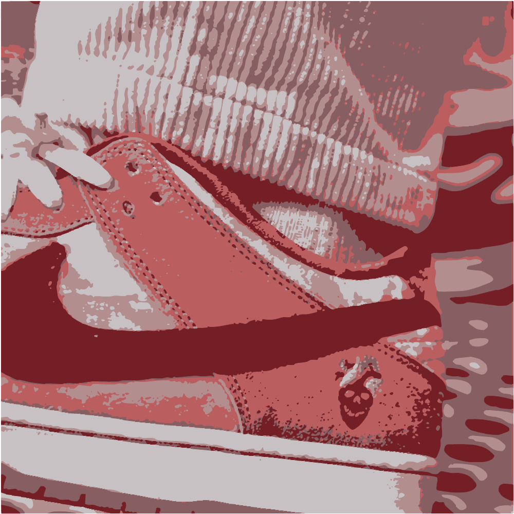 Red And White Nike Air Force 1 Low converted to vector