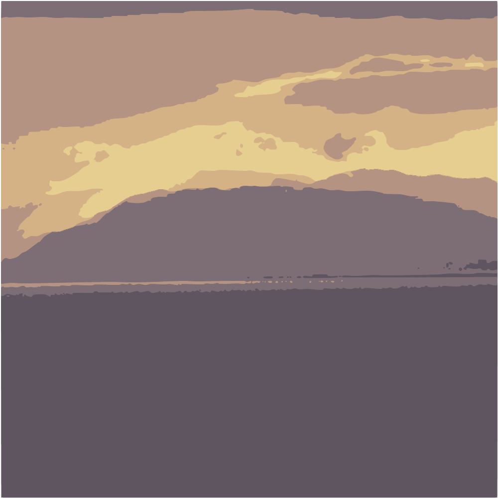 Silhouette Of Mountains During Sunset converted to vector