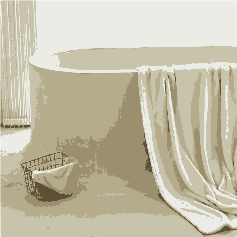 White Bathtub With White Towel converted to vector