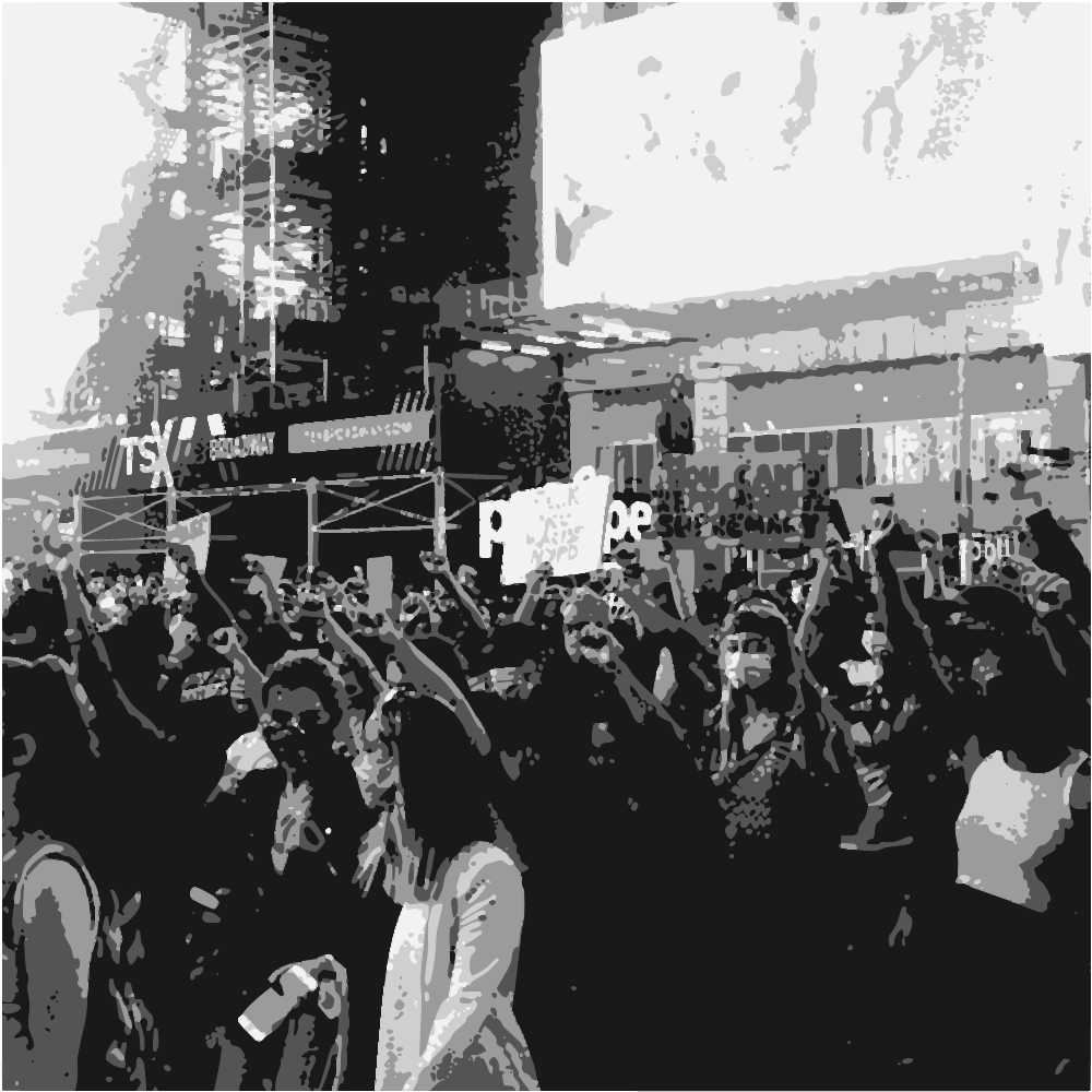 Grayscale Photo Of People In A Concert converted to vector