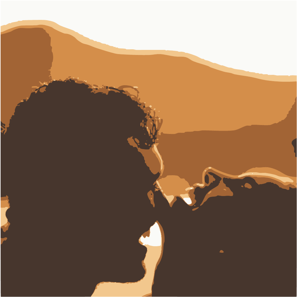 Man And Woman Kissing During Sunset converted to vector
