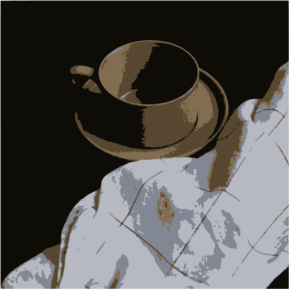 White Ceramic Mug On White Textile converted to vector