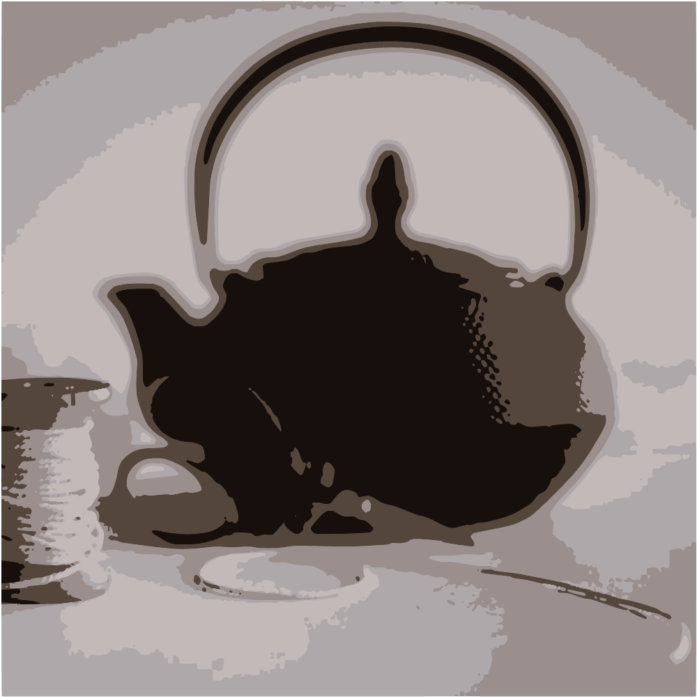 Black Teapot On White Table converted to vector