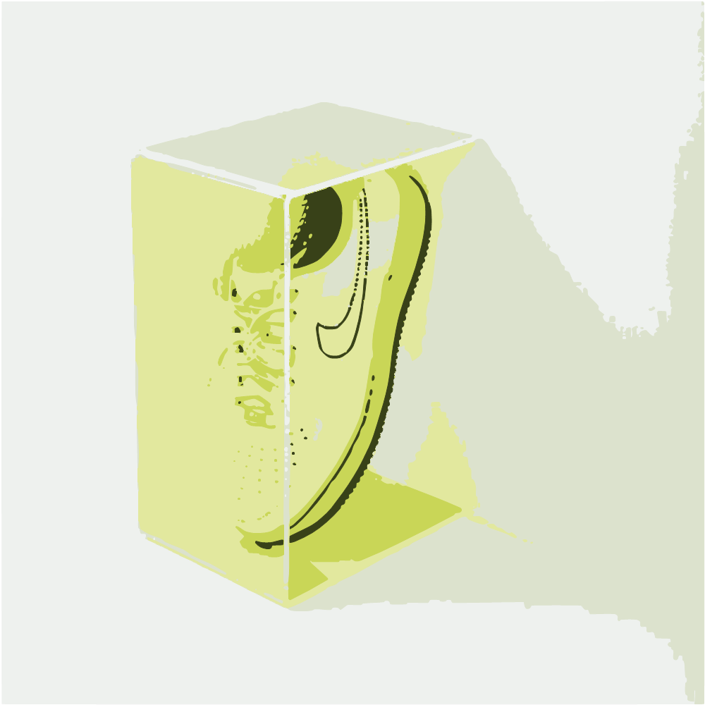 Green And White Nike Shoe converted to vector