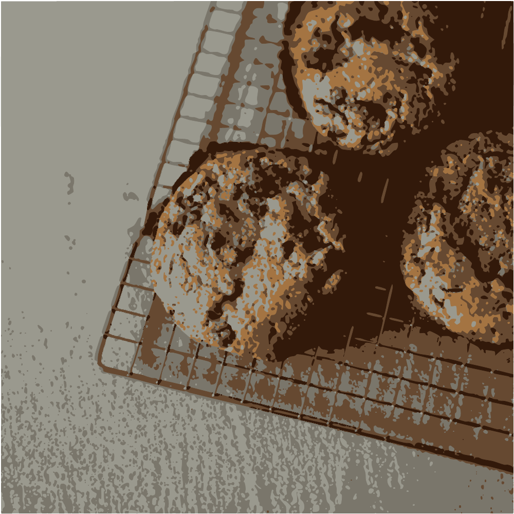 Brown Cookies On Gray Metal Tray converted to vector