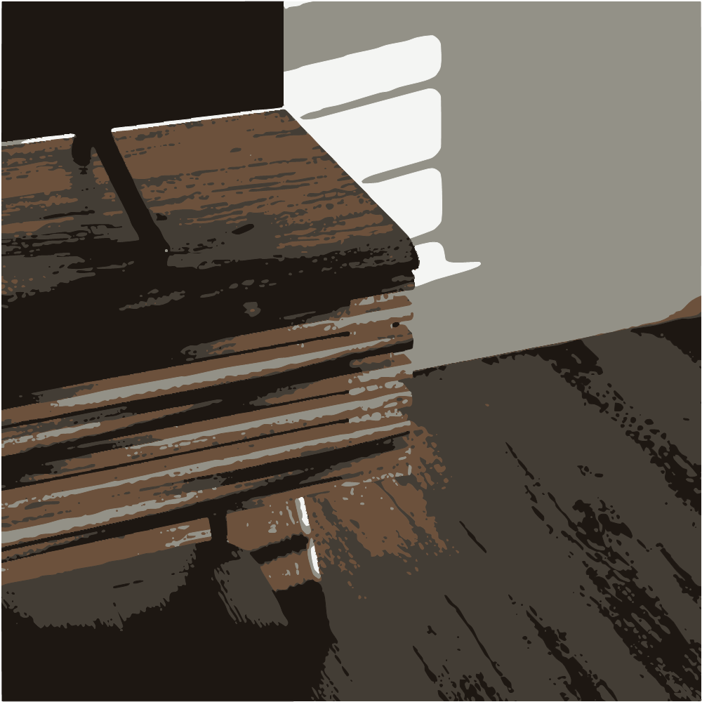 Brown Wooden Table On Gray Floor converted to vector