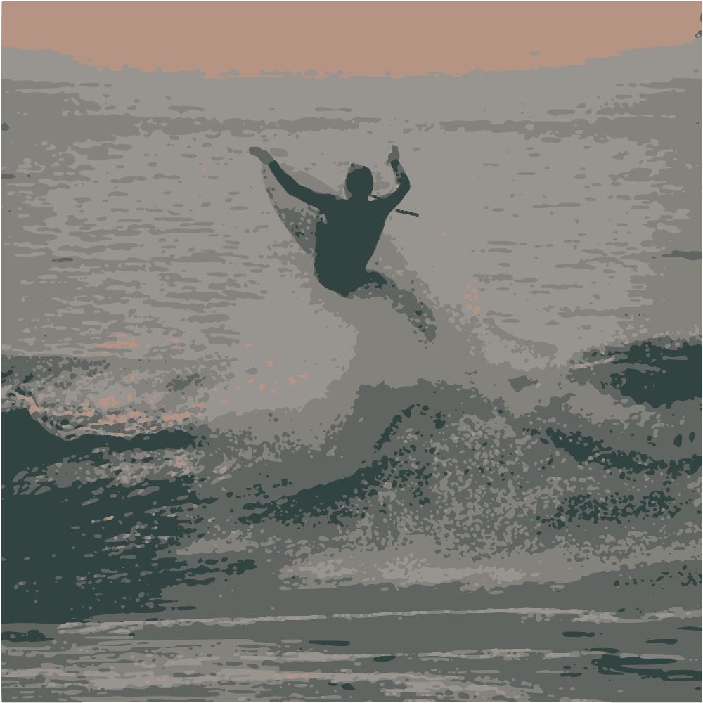 Man Surfing On Sea Waves During Daytime converted to vector