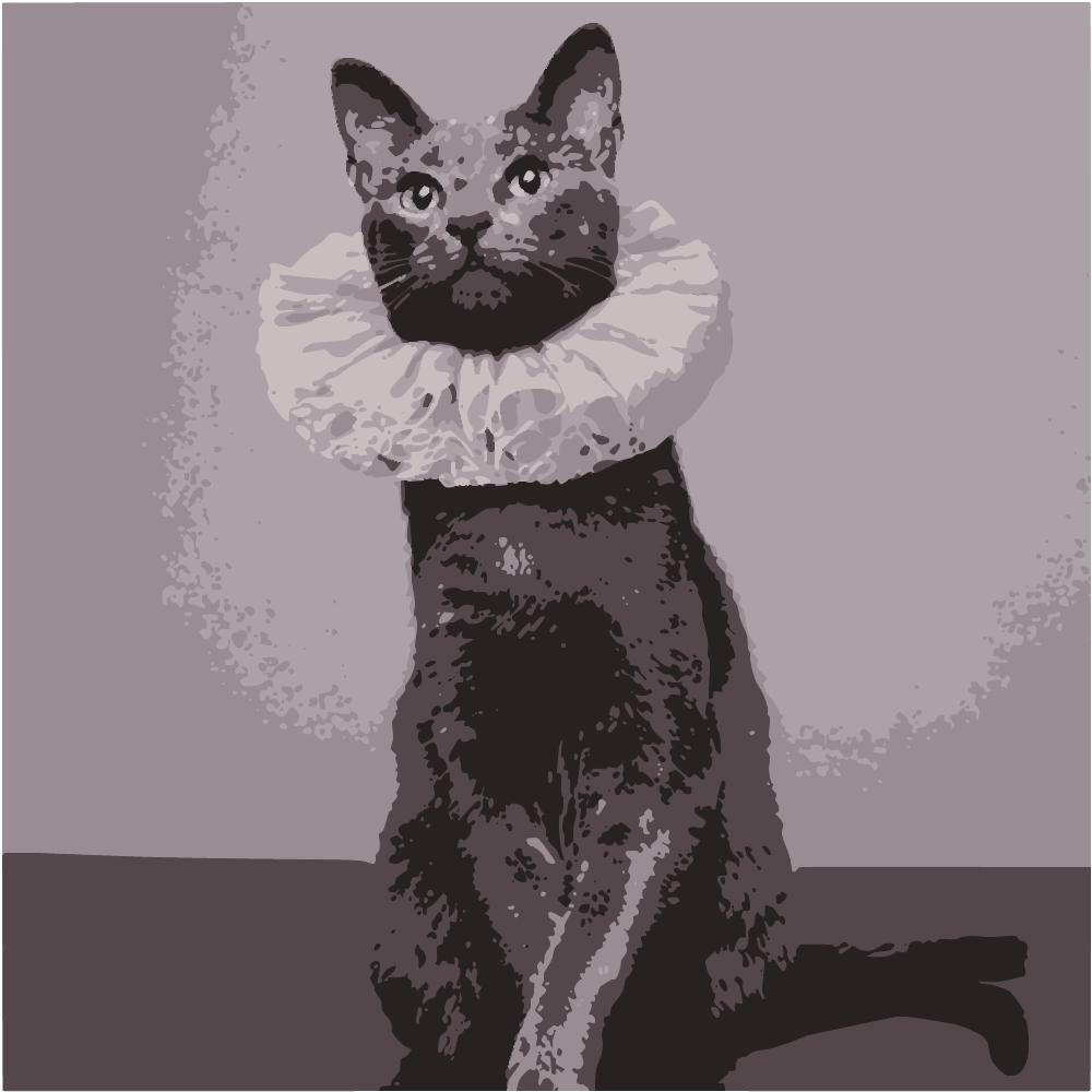 Black Cat On White Textile converted to vector