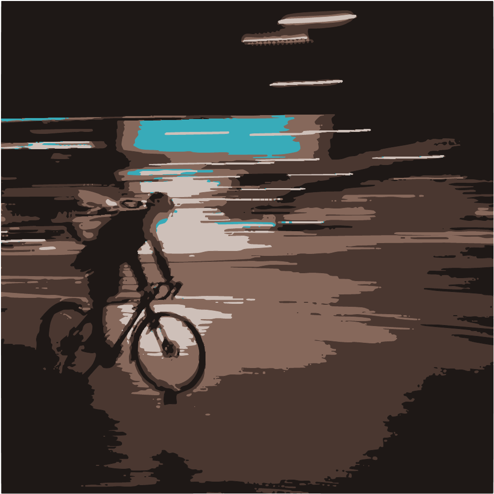 Man In Yellow Shirt Riding Bicycle converted to vector
