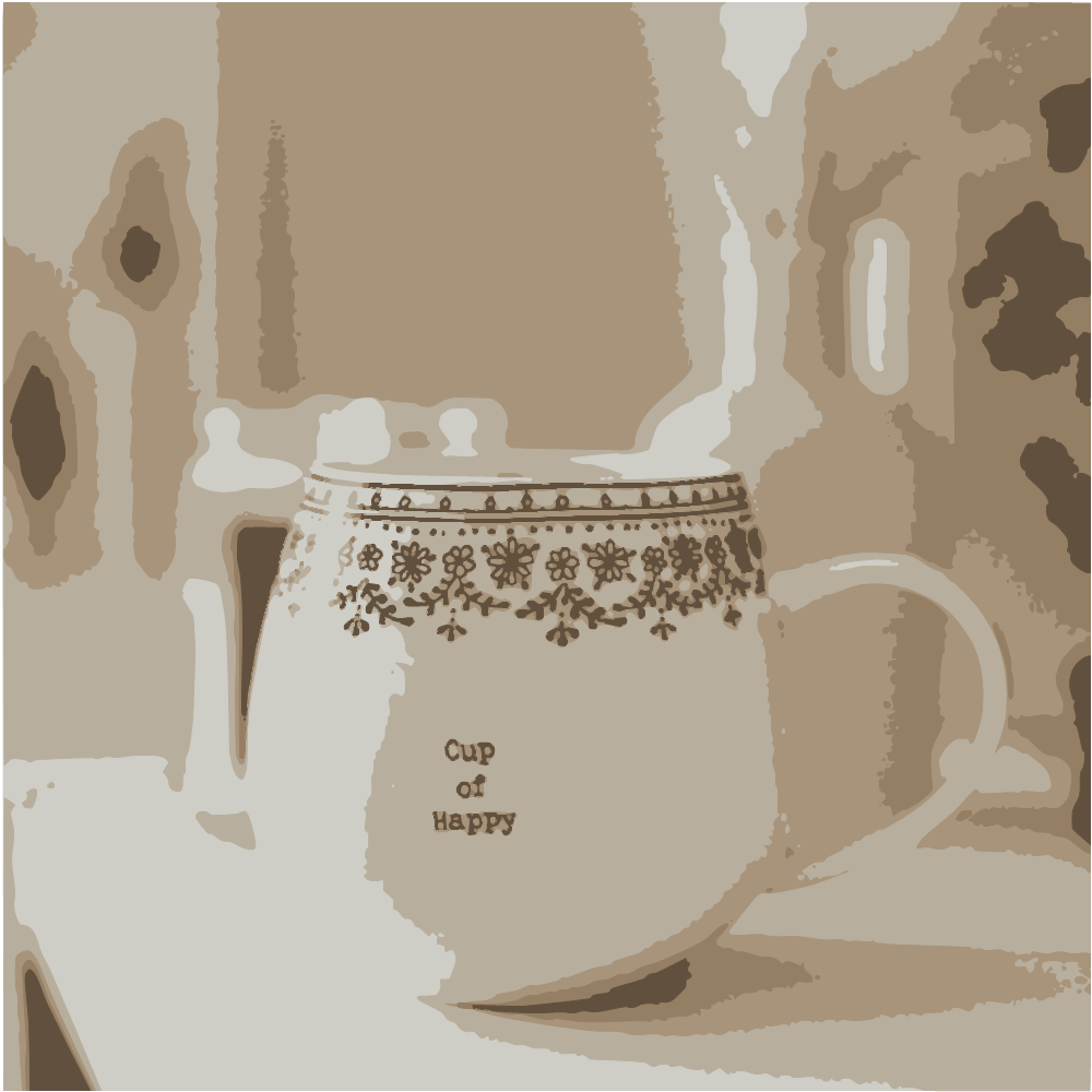 White Ceramic Mug With White Liquid Inside converted to vector