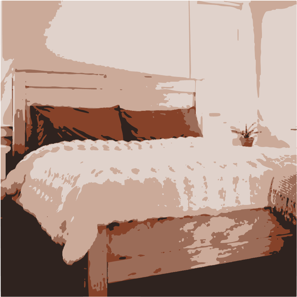 White Bed Linen On Bed converted to vector