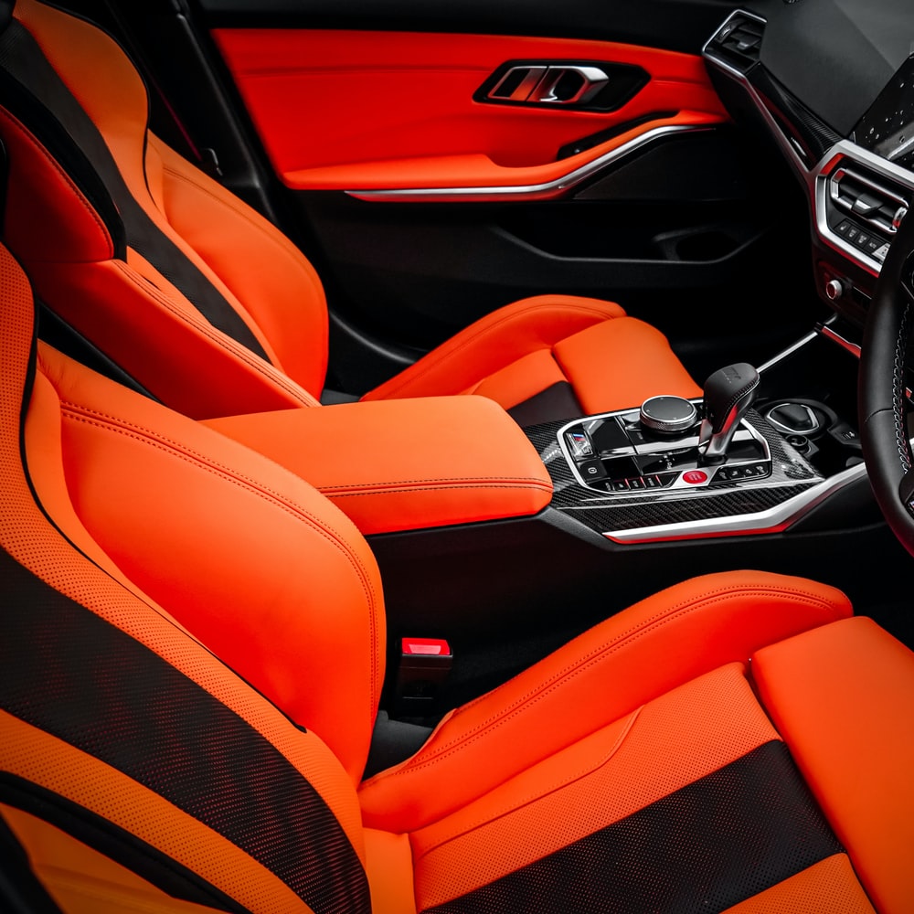 Red And Black Bmw Car Interior