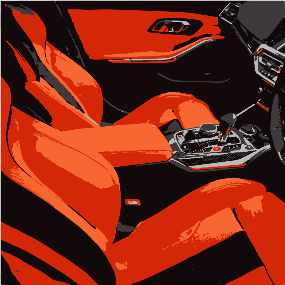 Red And Black Bmw Car Interior converted to vector