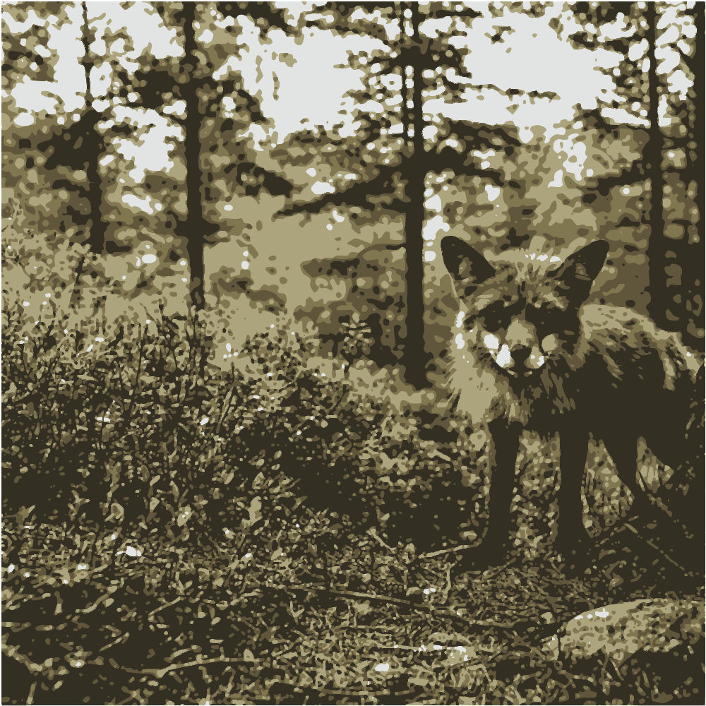 Brown Fox On Forest During Daytime converted to vector