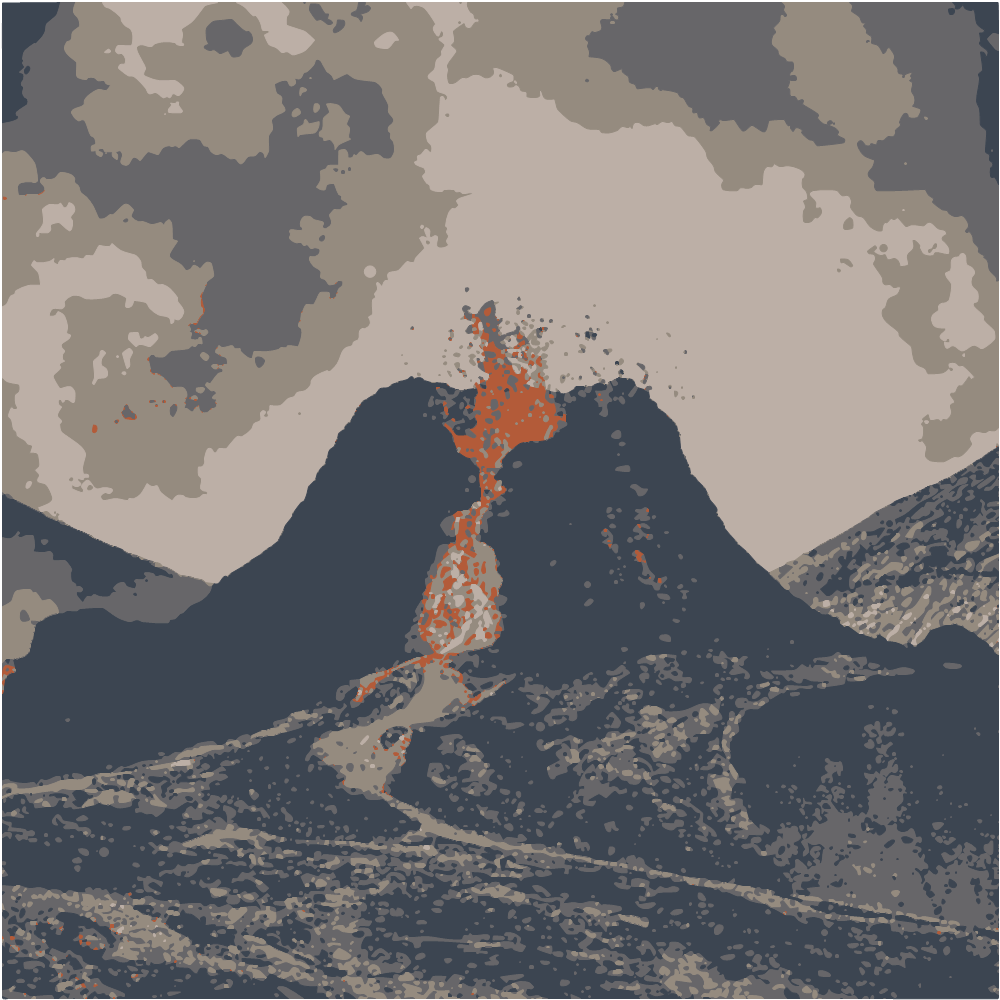 Fire Coming From Mountain During Daytime converted to vector
