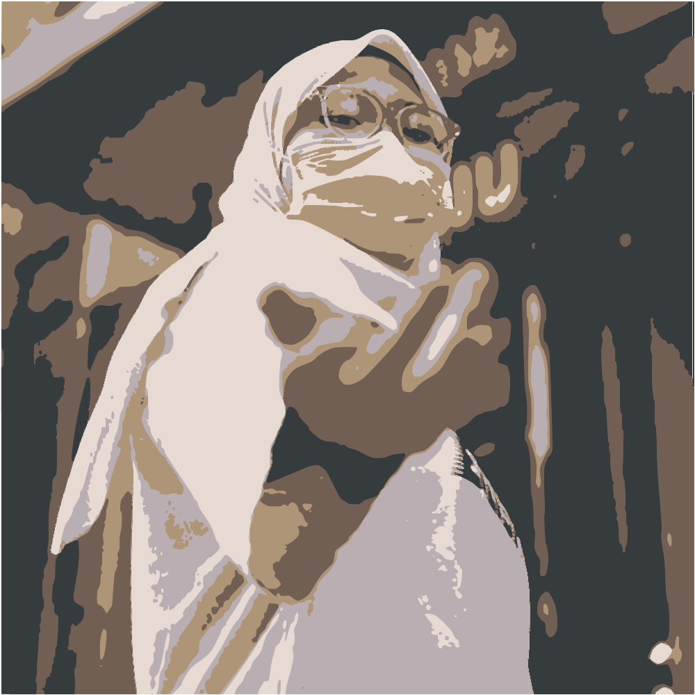 Person In White Hijab And Black Framed Eyeglasses converted to vector