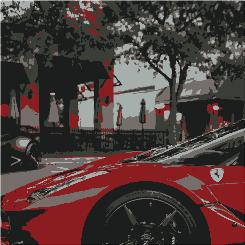 Red Ferrari 458 Italia Parked On Street During Daytime converted to vector