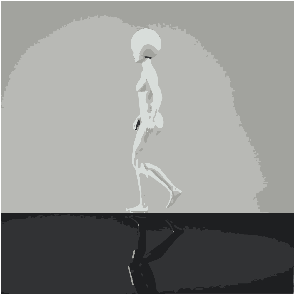 White Woman Dancing Figurine On Black Table converted to vector