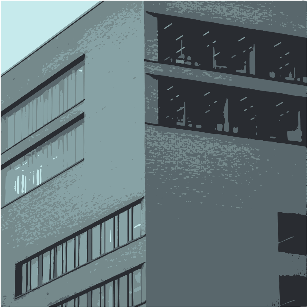 Gray Concrete Building During Daytime converted to vector